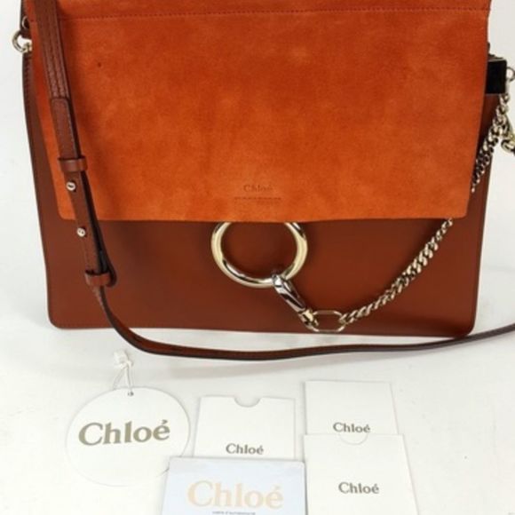 Chloe Tobacco Brown Leather Suede Shoulder Bag Handbag - Picture 10 of 10